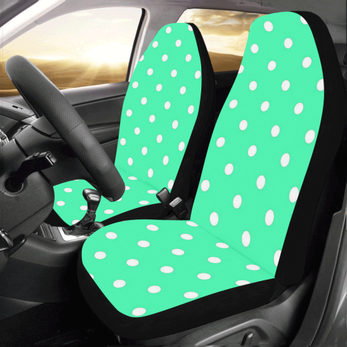 Mint Green White Dots Car Seat Covers (Set of 2)