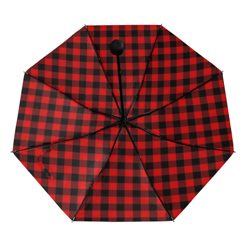 LUMBERJACK Squares Fabric - red black Anti-UV Foldable Umbrella (Underside Printing) (U07)