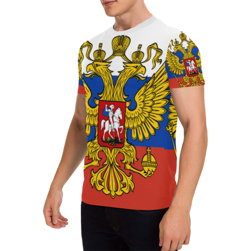 RUSSIA Men's All Over Print T-Shirt with Chest Pocket (Model T56)