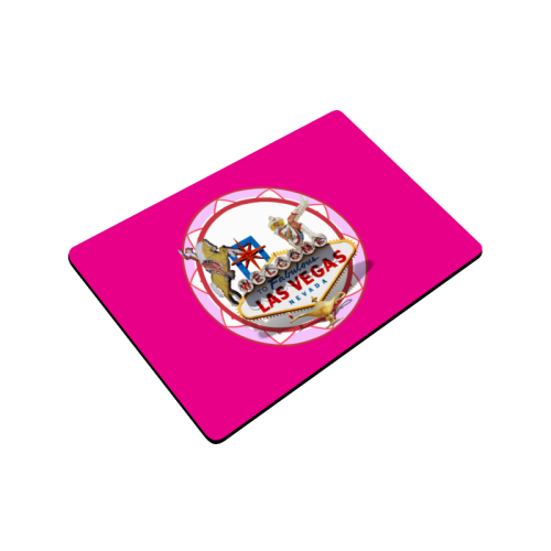 LasVegasIcons Pink Poker Chip on Hot Pink Doormat 24"x16"