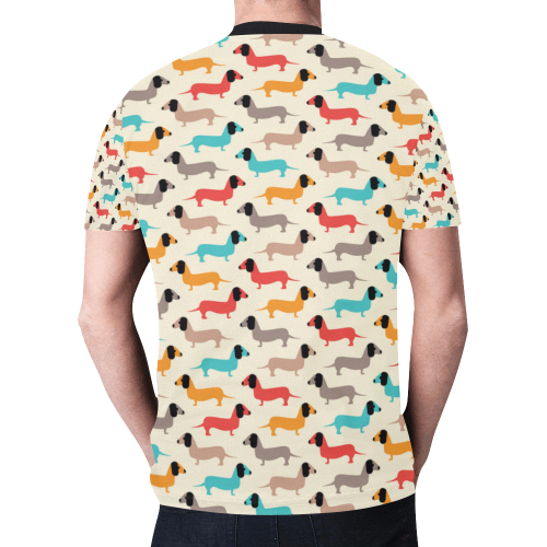 dog fabric New All Over Print T-shirt for Men/Large Size (Model T45)