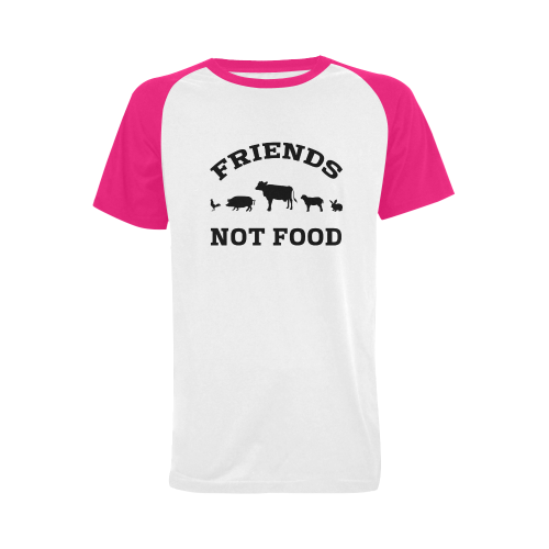 Friends Not Food (Go Vegan) Men's Raglan T-shirt Big Size (USA Size) (Model T11)