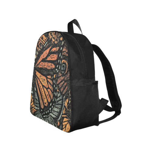Monarch Collage Multi-Pocket Fabric Backpack (Model 1684)