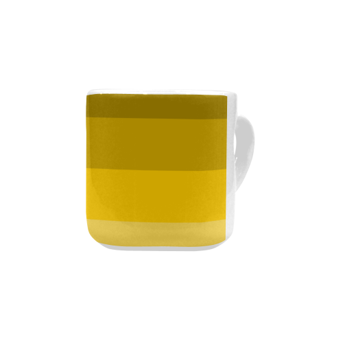 Green yellow stripes Heart-shaped Mug(10.3OZ)