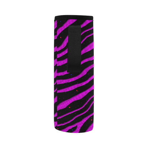Ripped SpaceTime Stripes - Pink Neoprene Water Bottle Pouch/Large