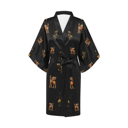 Bronze Lamassu World Kimono Robe