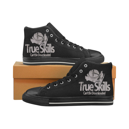The True Skills Hight Top Black Edition Men’s Classic High Top Canvas Shoes (Model 017)