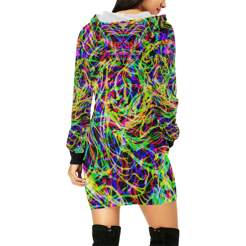 colorful abstract pattern All Over Print Hoodie Mini Dress (Model H27)
