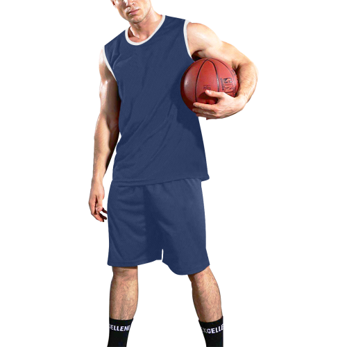 color Delft blue All Over Print Basketball Uniform