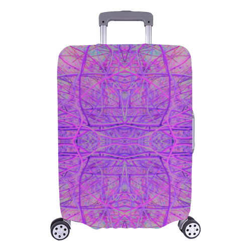 Hot Pink and Purple Abstract Branch Pattern Luggage Cover/Large 26"-28"
