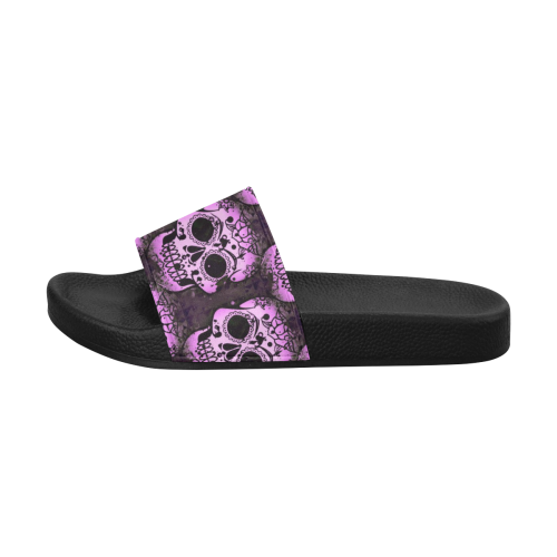 new skull allover pattern 05A by JamColors Women's Slide Sandals (Model 057)