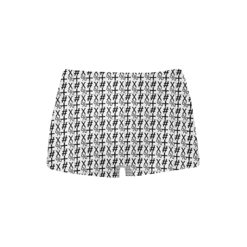 NUMBERS Collection Symbols White/Black Women's All Over Print Boyshort Panties (Model L31)