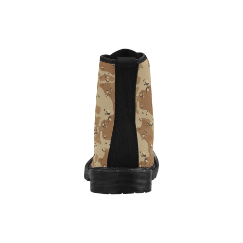 Vintage Desert Brown Camouflage Martin Boots for Women (Black) (Model 1203H)