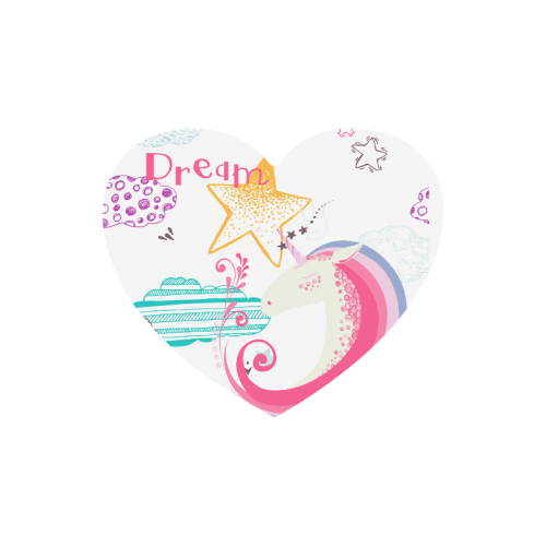 Unicorn Dream Heart-shaped Mousepad