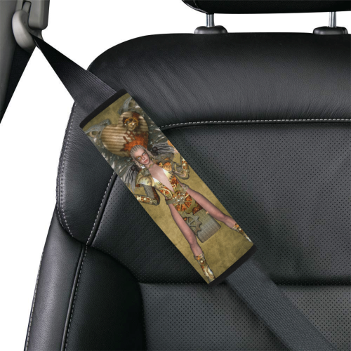 Steampunk lady with clocks and gears Car Seat Belt Cover 7''x8.5''