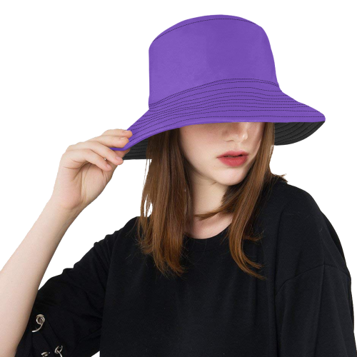 Purple Passion Solid Colored All Over Print Bucket Hat