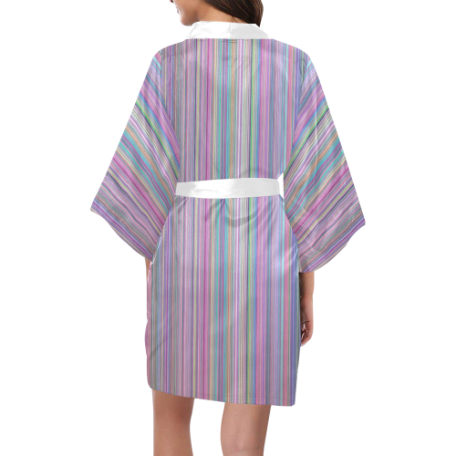 Broken TV rainbow stripe 2 Kimono Robe