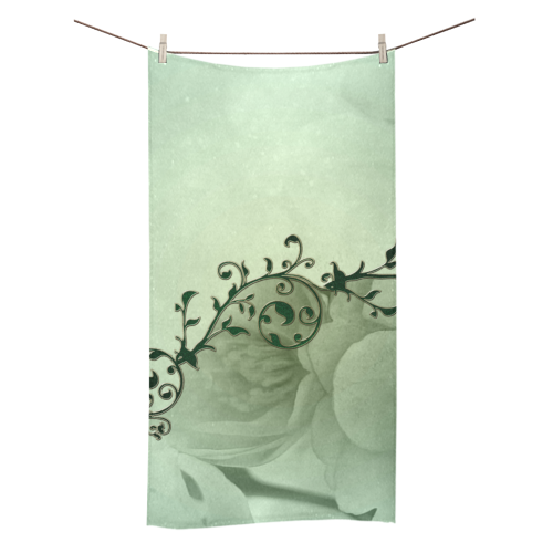 Wonderful flowers, soft green colors Bath Towel 30"x56"