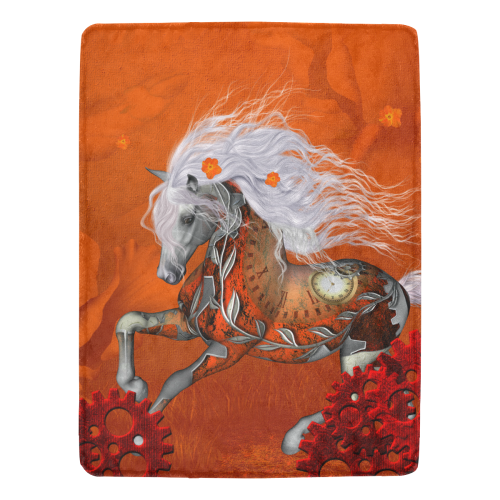 Wonderful steampunk horse, red white Ultra-Soft Micro Fleece Blanket 60"x80"