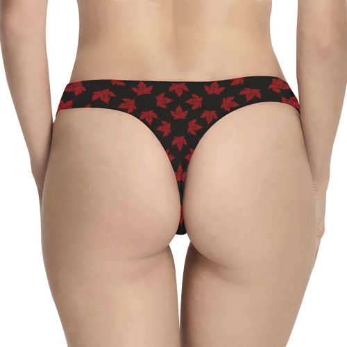 Cool Canada Panties Retro Canada Thong Underwear Women's All Over Print Thongs (Model L30)