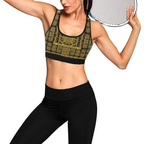 Beautiful stars would be in gold frames Women's All Over Print Sports Bra (Model T52)
