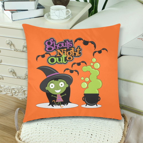 Ghouls Night Out Custom Zippered Pillow Cases 18"x 18" (Twin Sides) (Set of 2)