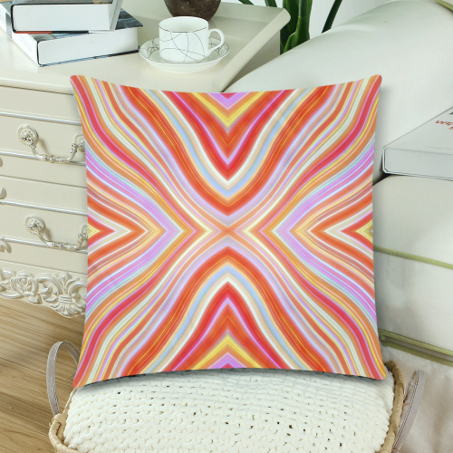 Wild Wavy X Lines 37 Custom Zippered Pillow Cases 18"x 18" (Twin Sides) (Set of 2)