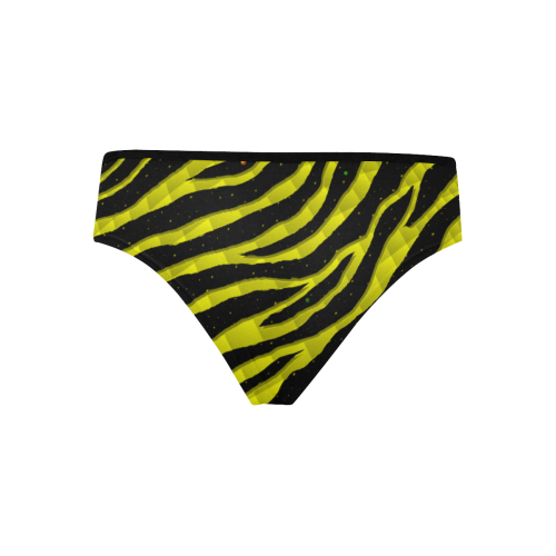 Ripped SpaceTime Stripes - Yellow Women's Hipster Panties (Model L33)
