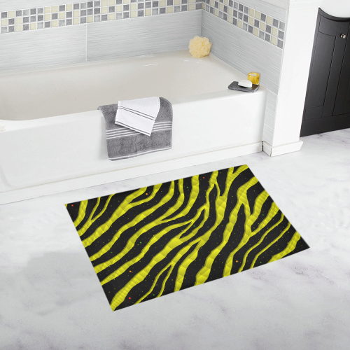 Ripped SpaceTime Stripes - Yellow Bath Rug 20''x 32''