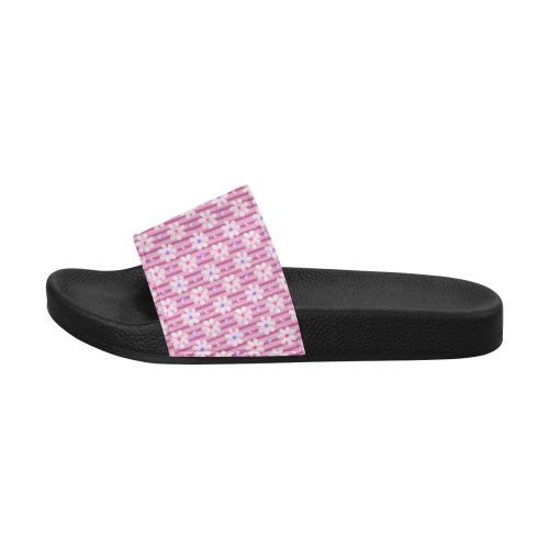 Pretty Pink Flowers Men's Slide Sandals (Model 057)