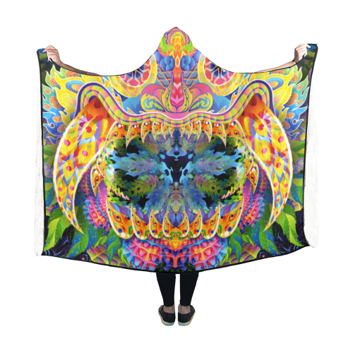 Barong Demon Psychedelic Blanket for Youth Hooded Blanket 60''x50''