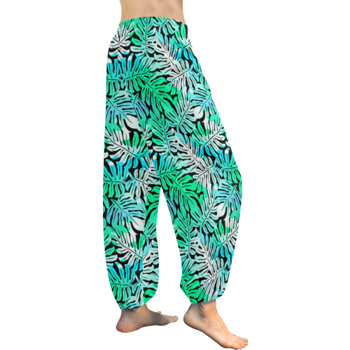 Green Leaves Tropical Women's All Over Print Harem Pants (Model L18)