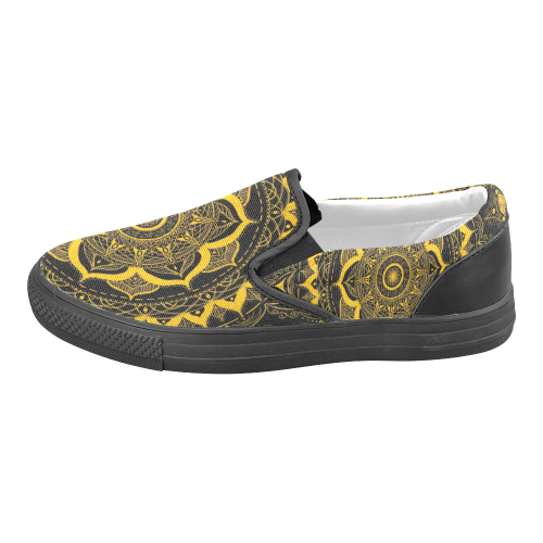 MANDALA SUNSHINE Slip-on Canvas Shoes for Men/Large Size (Model 019)