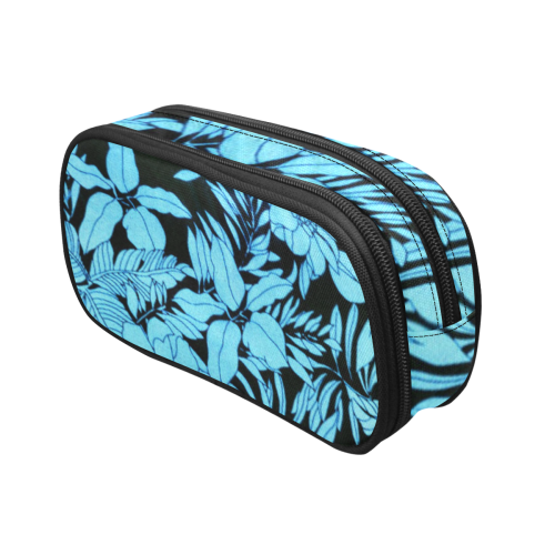 blue floral watercolor tropical abstract Pencil Pouch/Large (Model 1680)