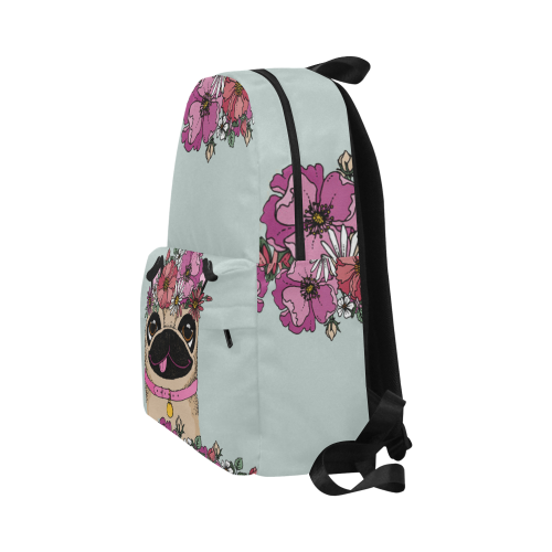 Pug Flower Unisex Classic Backpack (Model 1673)