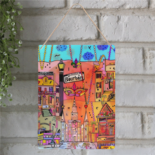 New Orleans by Nico Bielow Metal Tin Sign 12"x16"