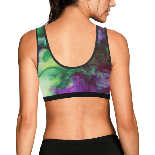 ink forest Women's All Over Print Sports Bra (Model T52)