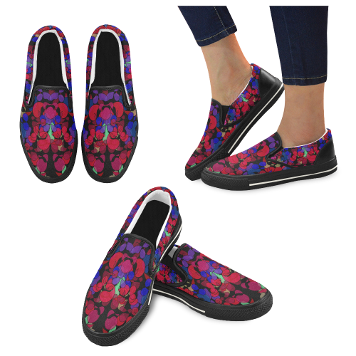 zappwaits good feeling 4 Women's Slip-on Canvas Shoes/Large Size (Model 019)