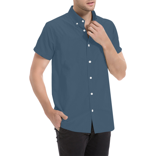 Sailor Blue Men's All Over Print Short Sleeve Shirt (Model T53)