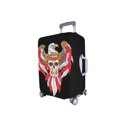 American Eagle Sugar Skull Black Luggage Cover/Small 18"-21"