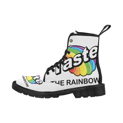 Taste The Rainbow Martin Boots for Women (Black) (Model 1203H)