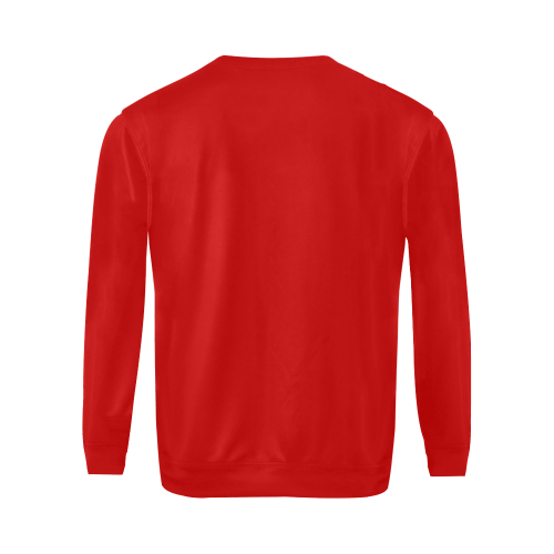 Crewneck Sweatshirt for Men (Black & Red) All Over Print Crewneck Sweatshirt for Men (Model H18)
