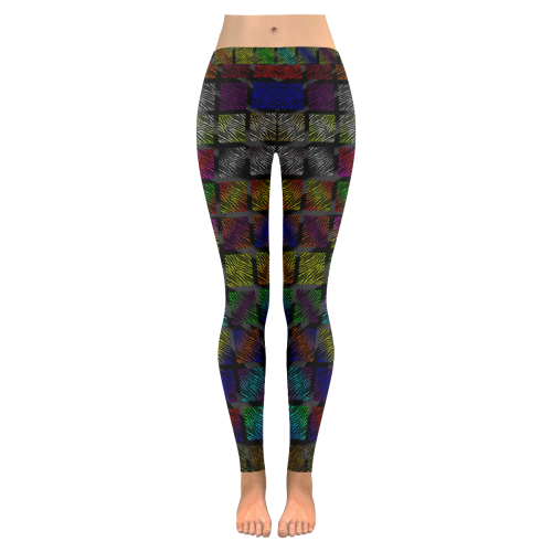 Ripped SpaceTime Stripes Collection Women's Low Rise Leggings (Invisible Stitch) (Model L05)