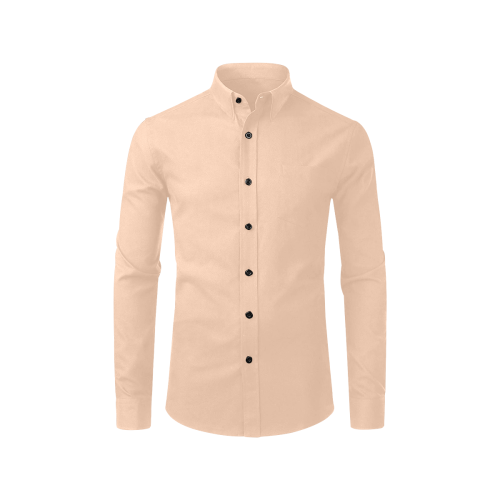 color apricot Men's All Over Print Casual Dress Shirt (Model T61)