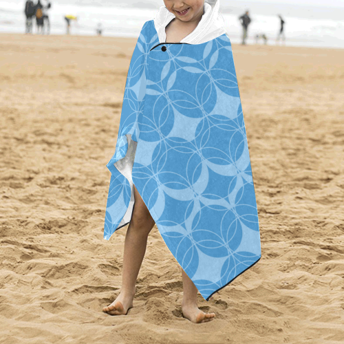 Abstract  pattern - blue. Kids' Hooded Bath Towels