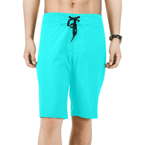 color aqua / cyan Men's All Over Print Board Shorts (Model L16)