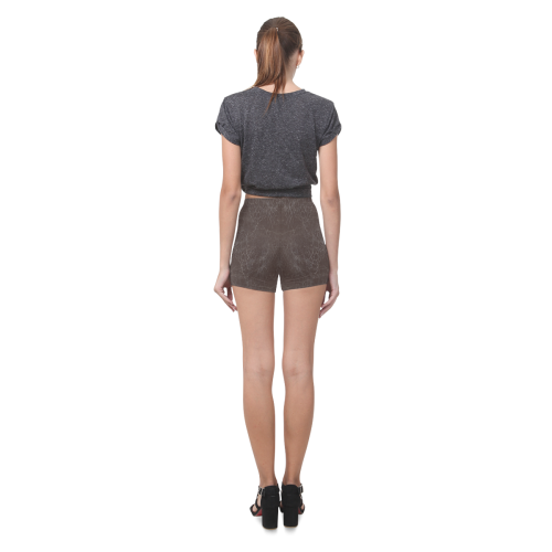 Brown Crackling Pattern Briseis Skinny Shorts (Model L04)