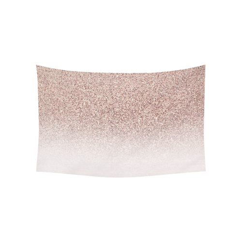 Rose Gold Glitter Ombre Pink White Cotton Linen Wall Tapestry 60"x 40"