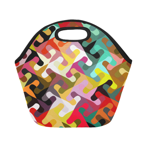 Colorful shapes Neoprene Lunch Bag/Small (Model 1669)