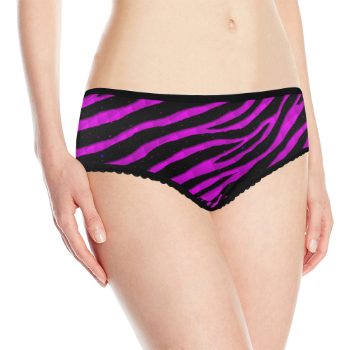 Ripped SpaceTime Stripes - Pink Women's All Over Print Classic Briefs (Model L13)